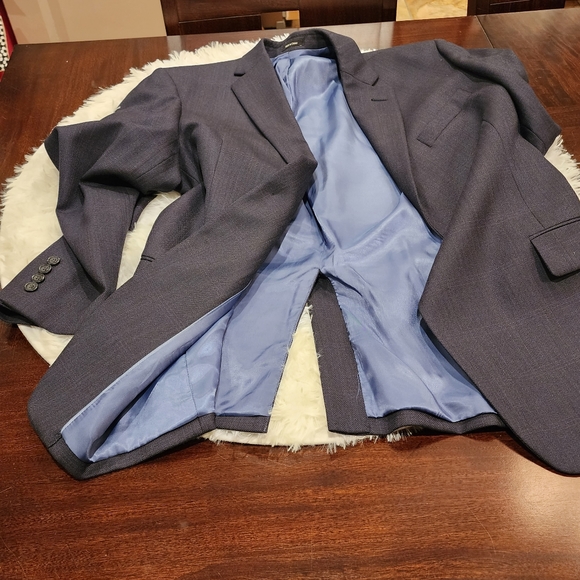 Joseph & Feiss Gold Executive Fit/Blue Plaid/ 42 Short/ Pre-owned - Picture 9 of 17